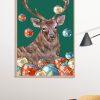 Christmas Reindeer Poster Print, Digital Poster Wall Art