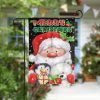 Christmas Santa and Penguin Garden Flag – 12×18 Garden Flag
