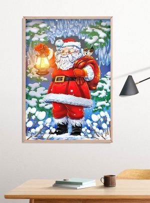 Christmas Santa Poster Print, Digital Poster Wall Art