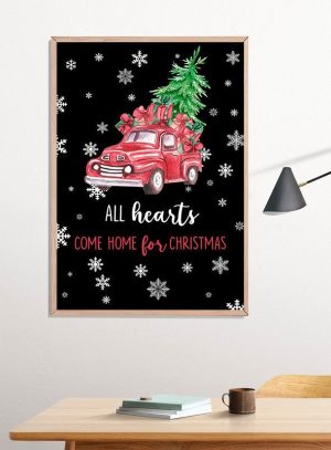 All Hearts Come Home for Chrsitmas Poster Print, Digital Poster Wall Art