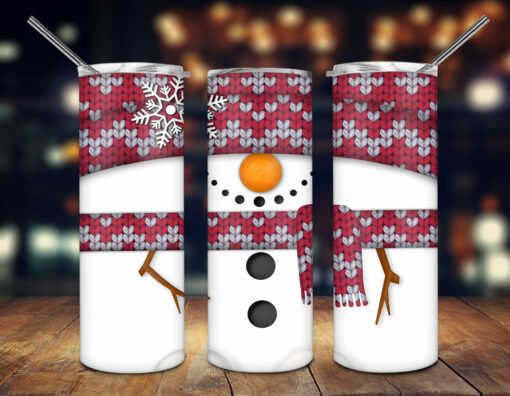 Christmas Snowman Tumbler PNG Christmas Snowman Tumbler PNG