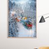 Christmas Train and Tree Poster Print, Digital Poster Wall Art