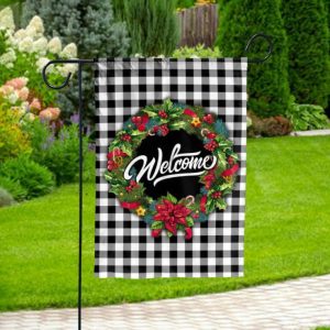 Christmas Wreath Welcome Garden Flag – 12×18 Garden Flag