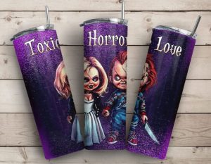 Chucky Bride Toxic Horror Love Tumbler Wrap, Horror Movie Tumbler PNG