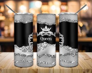 Classy Queen Diamond Glitter Tumbler Png