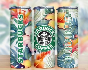 Coffee Hawaii Hibicus Tumbler Png