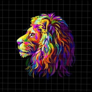 Colorful Lion Head Pop Art Style Png, Colorful Lion, Lion Head Png