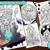 Crystals Mushrooms And Witches Coloring Page