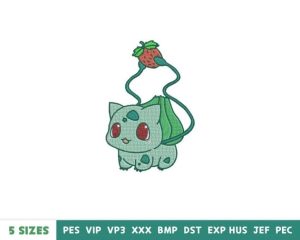Cute Bulbasaur Embroidery Design