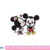 Cute Kawaii Mickey Couple Embroidery Design