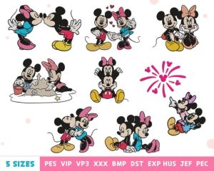 Cute Mickey Mouse Couple Embroidery Designs