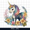 Cute Unicorn Floral Png