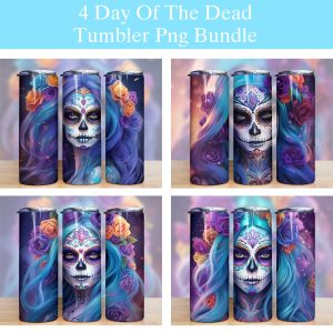 Day Of The Dead Tumbler Png