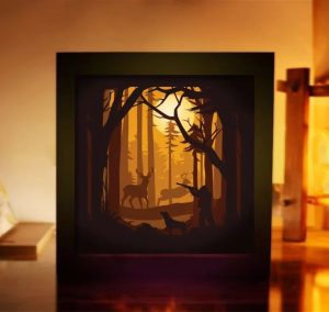 Deer Hunting 3D Paper Cut Light Box Template