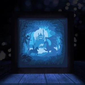 Dragon 3D Paper Cut Light Box Template