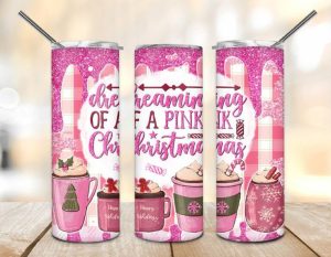 Dreaming of a Pink Christmas Tumbler PNG