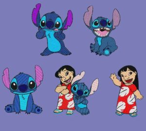 Embroidery Design 5 Set Lilo Stitch