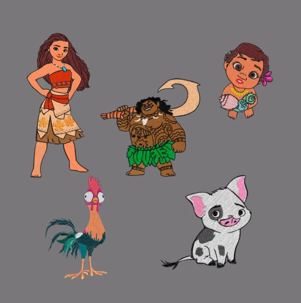Embroidery Design 5 Set Moana Embroidery Design 5 Set Moana