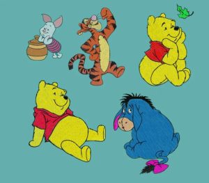 Embroidery Design 5 Set Winnie Pooh Tigger Donkey