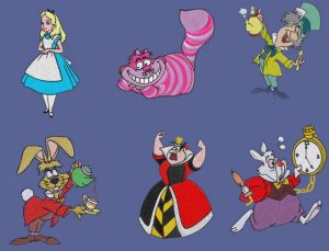 Embroidery Design Alice Wonderland 6 Set