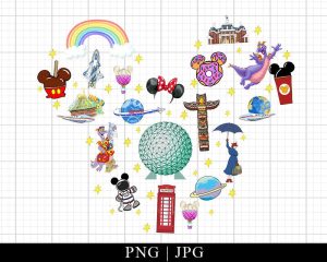 Epcot Theme Park Mouse Head Png Family Trip 2023 Png