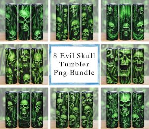 Evil Skull No Hear No Speak No See Tumbler Png