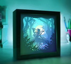 Fairy Moon 3D Paper Cut Light Box Template
