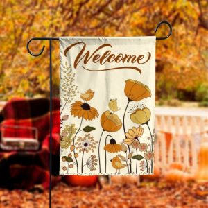 Fall Floral Welcome Garden Flag – 12×18 Garden Flag