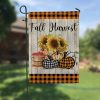 Fall Harvest Pupmkin Sunflower Garden Flag – 12×18 Garden Flag