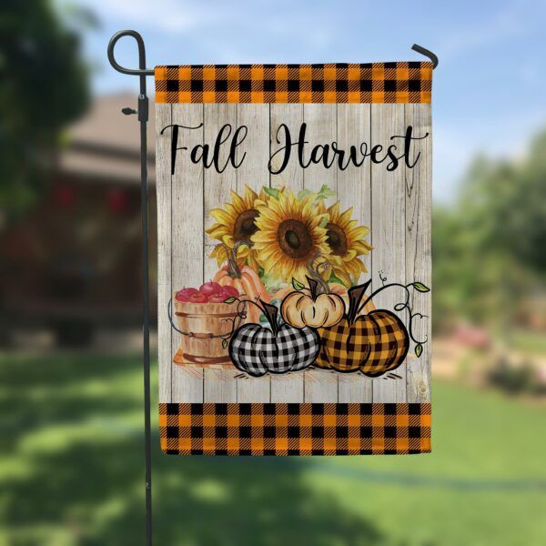 Fall Harvest Pupmkin Sunflower Garden Flag – 12×18 Garden Flag Fall Harvest Pupmkin Sunflower Garden Flag – 12×18 Garden Flag