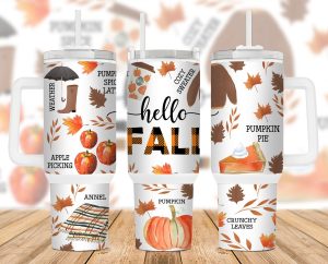 Fall Pumpkin Thankful 40 Oz 2 Piece Tumbler Wrap