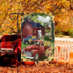 Farmhouse Truck Sunflower Garden Flag – 12×18 Garden Flag