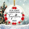First Christmas Together Ornament Png, Round Christmas Ornament