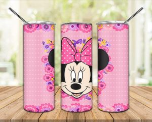 Floral Pink Minnie Tumbler Png