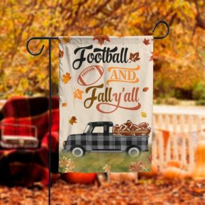 Football and Fall Y’all Garden Flag – 12×18 Garden Flag