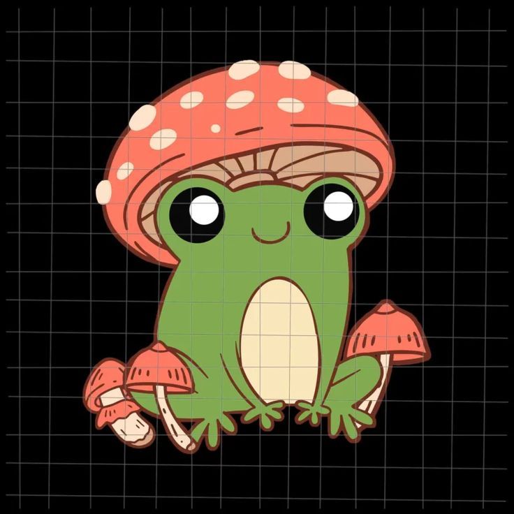 Frog Mushroom Svg, Frog with Mushroom Hat Cute Cottagecore Aesthetic Svg Frog Mushroom Svg, Frog with Mushroom Hat Cute Cottagecore Aesthetic Svg