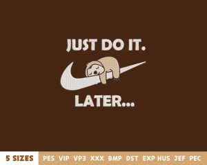 Funny Sloth Embroidery Design