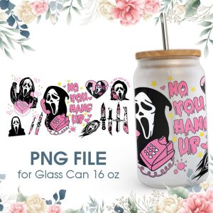 Ghost Scary Movie 16 Oz Glass Can Png File