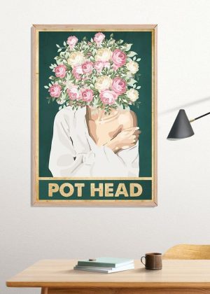 Girl Pot Head Poster Print, Digital Poster Wall Art