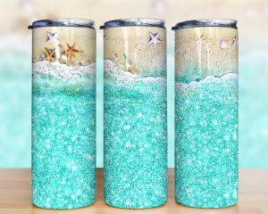 Glitter Beach Tumbler Png