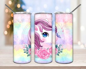 Glitter Unicorn Tumbler Png
