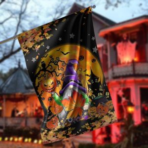Gnome Halloween Garden Flag – 12×18 Garden Flag