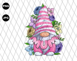 Gnome Mum Floral Png