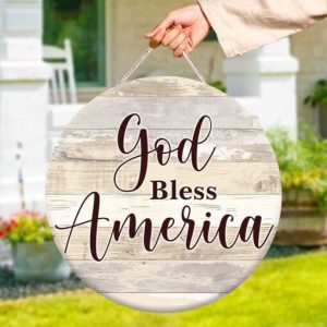 God Bless America Round Door Hanger PNG - Customvouge
