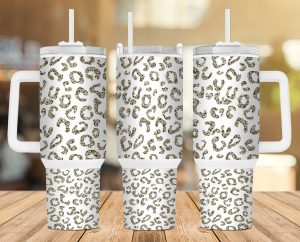 Gold Leopard 40 Oz 2 Piece Tumbler Wrap