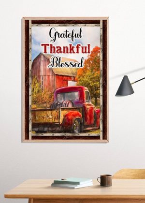 Grateful Thankful Blessed Poster Print