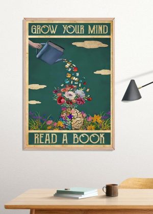 Grow Your Mind Read A Book Poster Print, Digital Poster Wall Art