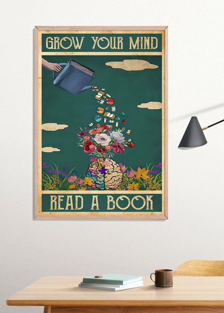 Grow Your Mind Read A Book Poster Print, Digital Poster Wall Art Grow Your Mind Read A Book Poster Print, Digital Poster Wall Art