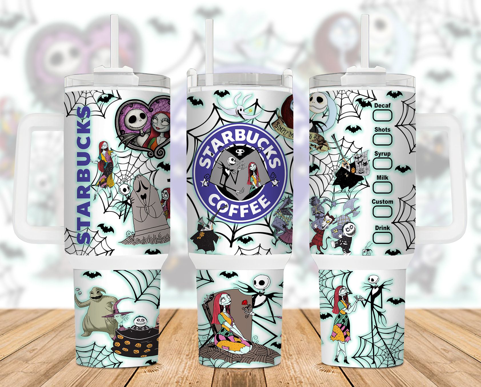 Halloween Cartoon Characters Nightmare Coffee 40 Oz 2 Piece Tumbler Wrap Halloween Cartoon Characters Nightmare Coffee 40 Oz 2 Piece Tumbler Wrap