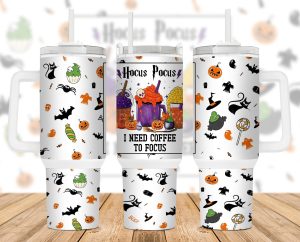 Halloween Characters Hocus Coffee 40 Oz 2 Piece Tumbler Wrap
